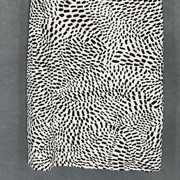 Kate Spade Dress Women Sz M 100% Linen Brushstroke Dot‎ Print Ruffle V-Neck Midi - Picture 5 of 14